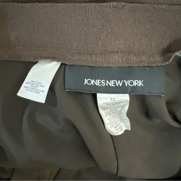Jones New York Chocolate Brown Pants Size 12 Pockets Workwear Slacks Office Poly - Picture 7 of 7